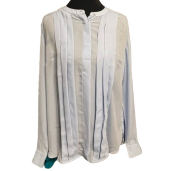 Elie Tahari Tops - Elie Tahari Light Blue Pleated Blouse